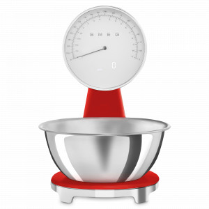 Весы кухонные, нержавеющая сталь, красный, SMEG, Италия, Кухонные весы SMEG