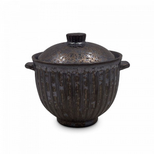 Салатник порционный с крышкой Black, 13 см, каменная керамика, черный, коричневый, серия Riviera, ROOMERS TABLEWARE, Нидерланды, Салатники из керамики