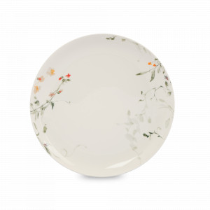 Тарелка обеденная Цветы и листья, 27 см, фарфор, белый, декор, серия Primrose, ANNA LAFARG, Китай, Тарелки обеденные