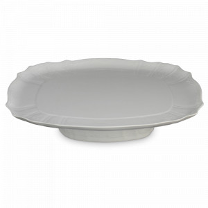 Блюдо квадратное на ножке, 40 см, фарфор, белый, серия Недекорированный, BERNADOTTE, Чехия, Скидка до -30% на фарфор BERNADOTTE