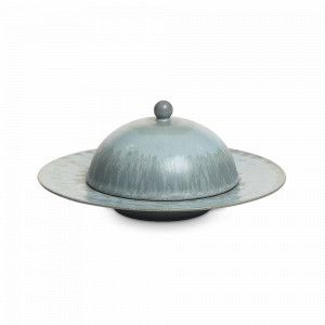 Тарелка с крышкой для пасты Blue, 20 см, каменная керамика, голубой, серый, серия Riviera, ROOMERS TABLEWARE, Нидерланды, Тарелки для пасты
