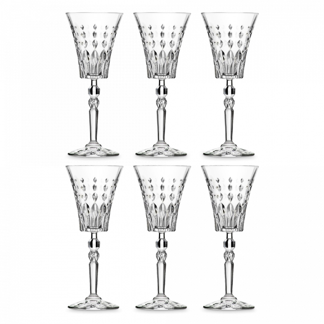 Набор из 6-ти бокалов для вина, 260 мл, хрустальное стекло, серия Marilyn, RCR, Италия