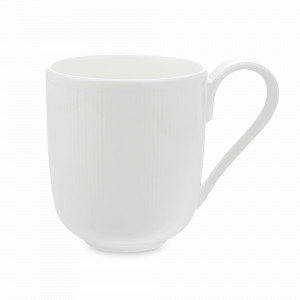 Кружка , 350 мл, костяной фарфор, белый, серия Плиссе, DECOR DE TABLE, Россия, Белые кружки