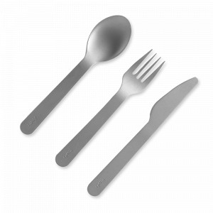 Набор столовых приборов, 3 предмета, нержавеющая сталь 18/8, стальной, серия TO GO, LEKUE, Испания, Посуда для пикника