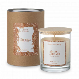 Свеча ароматическая «Salted Caramel», 40 часов горения, воск, стекло, серия Gifting, AMBIENTAIR, Испания, Ароматические диффузоры с палочками
