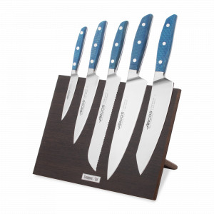 Набор кухонных ножей, 5 штук, на магнитной композитной подставке ComposeEat (венге), серия Brooklyn, ARCOS, Испания, Наборы ножей с подставкой