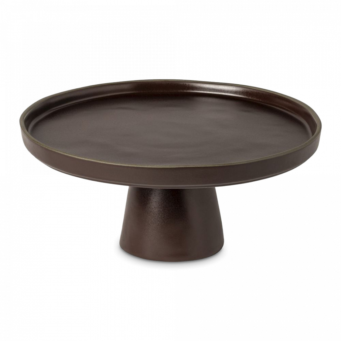 Блюдо круглое на ножке, 27 см, керамика, бордовый, серия Stacked Organic, COSTA NOVA, Португалия