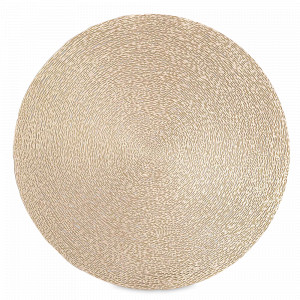 Салфетка подстановочная круглая Кракле, 38 см, пвх, шампань, серия Positano, ANNA LAFARG, Китай, Салфетки подстановочные