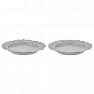 Набор из 2-х десертных тарелок, 21 см, фарфор, темно-серый, серия Edge, TKANO, Россия, Наборы тарелок для кухни