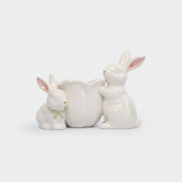 Конфетница Кролики с цветком, 19 х 15 см, керамика, белый, декор, серия Bunny, ANNA LAFARG, Китай_00822230086111951608.jpg