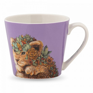 Кружка Львенок, 370 мл, фарфор, сиреневый, декор, серия Марини Ферлаццо, MAXWELL WILLIAMS, Австралия, MAXWELL & WILLIAMS (Австралия)