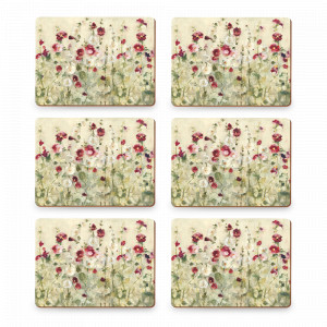 Набор из 6-ти подстановочных салфеток Wild Field Poppies, 30 х 22,8 см, пробка, декор, CREATIVE TOPS, Великобритания, Набор плейсматов