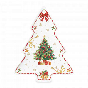 Блюдо сервировочное Ель, 20.5 х 25.5 см, фарфор, серия Christmas Tale, EASY LIFE (R2S), Италия, Новогодняя сервировка EASY LIFE R2S