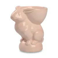 Подставка для яиц «Заяц», 9 см, фарфор, розовый, LAMART, Италия, 