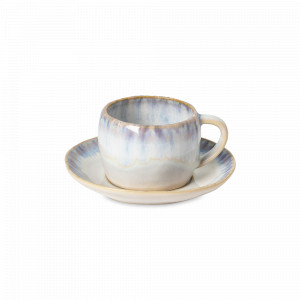 Пара чайная Ria Blue, 230 мл, керамика, кремовый, синий, серия Brisa, COSTA NOVA, Португалия, Чайные пары