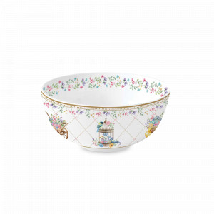 Салатник порционный Кролики и цыплята, 15 см, 600 мл, фарфор, белый, декор, серия Spring Bloom, EASY LIFE (R2S), Италия, Салатники