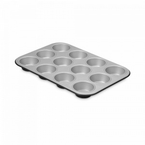 Форма для выпечки 12 маффинов, 27 х 35 см, сталь с антипригарным покрытием, черный, серия Silver Elegance, GUARDINI, Италия, GUARDINI (Италия)