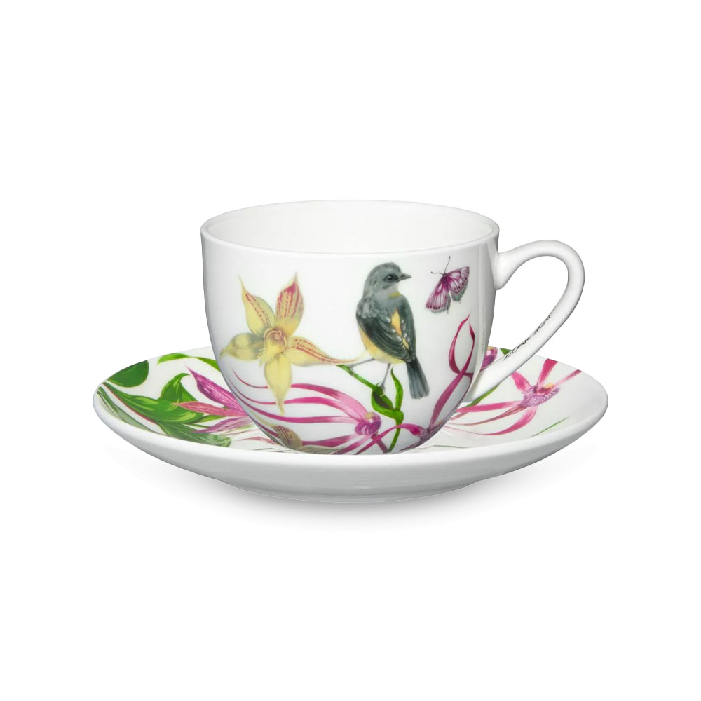 Пара чайная Малиновка, 320 мл, фарфор, белый, декор, серия Lyric, MAXWELL WILLIAMS, Австралия