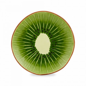 Тарелка десертная «Киви», 21,7 см, керамика, зеленый, серия Тропические фрукты, Bordallo Pinheiro, Португалия, Тарелки цветные