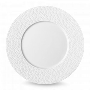 Тарелка десертная FRAGMENTS BLANC, 24 см, фарфор, белый, рельеф, серия Collection L, GUY DEGRENNE, Франция, Collection L GUY DEGRENNE