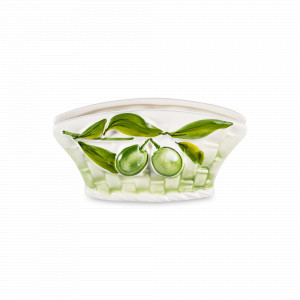 Салфетница , 16 х 5 см, керамика, белый, декор, серия Оливки, EDELWEISS, Италия, EDELWEISS (Италия)