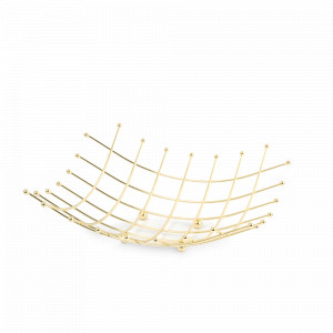 Корзина для фруктов «Паутина», 27.5 х 27.5 см, металл, золотистый, серия Spin, ANNA LAFARG, Китай, Этажерки и вазы для фруктов