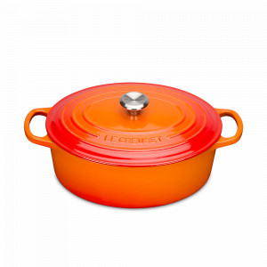 Чугунная эмалированная утятница овальная, 4,1 л, 27 см, оранжевый, LE CREUSET, Франция, LE CREUSET (Франция)