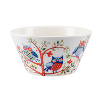 Салатник порционный Owl, 450 мл, 14 см, фарфор, белый, декор, серия Birds of Paradise, LIBERTY JONES, Россия_00814630036434858310.jpg