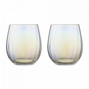 Набор из 2-х стаканов для воды Opal, 460 мл, стекло, перламутровый, серия Gemma, LIBERTY JONES, Россия, Бар LIBERTY JONES