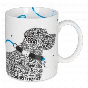 Кружка «Шрифт пес», 330 мл, фарфор, белый, KOENITZ, Германия, Белые кружки