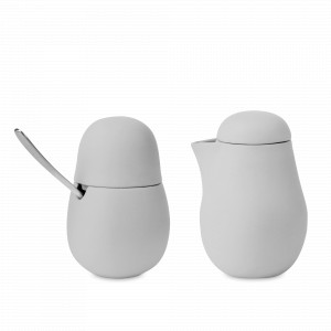 Набор молочник и сахарница с ложкой, фарфор, белый, серия Nina, VIVA Scandinavia, Дания, Сахарницы