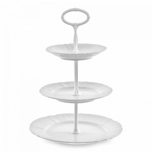 Этажерка 3 яруса, 35 см, фарфор, белый, серия Недекорированный, BERNADOTTE, Чехия, Этажерки и вазы для фруктов