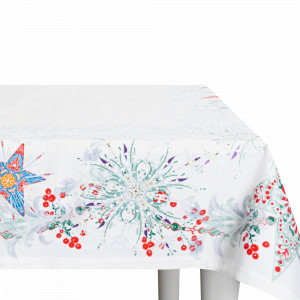 Скатерть прямоугольная, 168 х 350 см, хлопок, белый, рисунок, серия Счастливая Звезда, MIX&amp;MATCH HOME, Китай, Скидки до -25% на фарфор MIX&MATCH