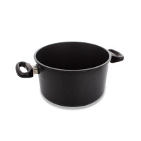 Кастрюля с антипригарным покрытием из литого алюминия, диаметр 24 см, высота 14 см, объем 5,0 л, с двумя ручками, толщина дна 10 мм, серия Frying Pans, AMT, Германия