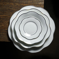 Тарелка обеденная Ivory, 26.5 см, костяной фарфор, позолота, цвет: слоновая кость, серия Anemone, LE COQ, Италия_00816800060824681888.jpg