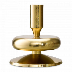Подсвечник на одну свечу, 13 см, металл, золотистый, серия Stone, BERGENSON BJORN, Великобритания, Подсвечники и канделябры