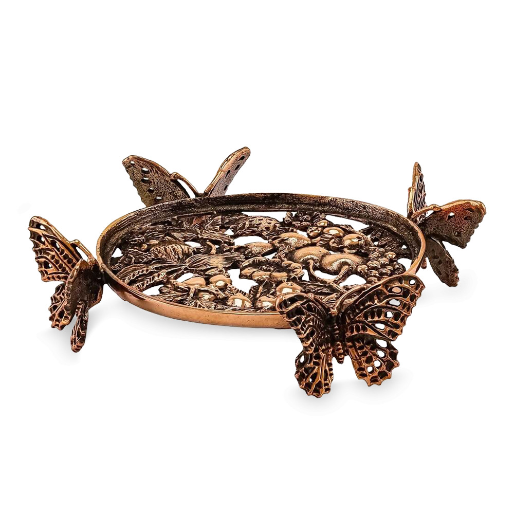 Подставка под турку черненая "Бабочка", медь, серия Летний сад, Кольчугинский Мельхиор, Россия