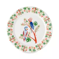 Тарелка десертная Parrot, 21 см, фарфор, белый, декор, серия Birds of Paradise, LIBERTY JONES, Россия, 