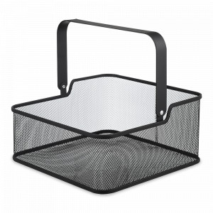 Корзина для хранения квадратная Ferrant, 25.4 х 25.4 х 12 см, металл, черный, BERGENSON BJORN, Великобритания, Органайзеры для хранения