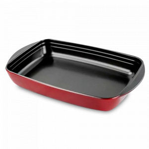 Форма для запекания прямоугольная BOR Rect red, 35 х 22 х 5 см, 2.6 л, борсиликатное стекло, красный, VITRINOR, Испания, Жаропрочные формы для запекания