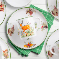 Набор детской посуды Олени, 3 предмета, керамика, белый, декор, серия Imari, ANNA LAFARG, Китай_00812610052922882743.jpg