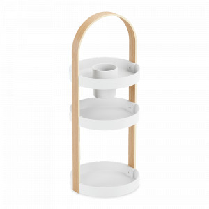 Органайзер - полка 3 яруса, 20 х 50 см, пластик ABS, дерево, белый, серия Bellwood, UMBRA, Канада, Предметы интерьера UMBRA