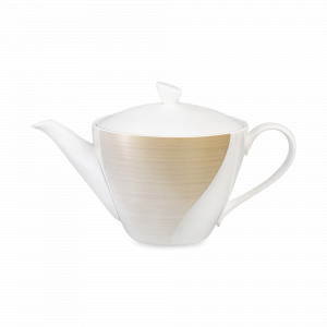 Чайник заварочный, 1.2 л, костяной фарфор, белый, золотой, серия Золотой жемчуг, NARUMI, Япония, Японские заварочные чайники