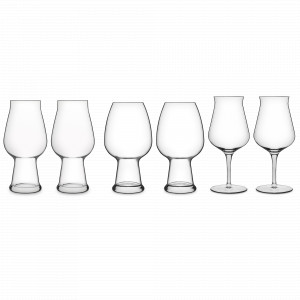 Набор из 6 -ти бокалов для пива,  780 мл, 540 мл, 420 мл, бессвинцовый хрусталь, серия Birrateque-GP, LUIGI BORMIOLI, Италия, Набор пивных кружек