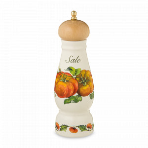 Мельница для соли, 21 см, керамика, нержавеющая сталь, декор, серия Mercato della Terra, NUOVA CER, Италия, Мельницы для специй