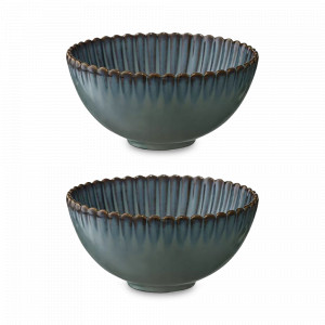 Набор из 2 салатников, 750 мл, фарфор, синий, коричневый, серия Kitchen Spirit, TKANO, Россия, Наборы тарелок для кухни