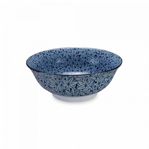 Салатник Ramen Bowl, Hana Blue, 20.5 см, 1.2 л, фарфор, белый, синий, серия Mixed Bowls, TOKYO DESIGN, Нидерланды, Салатники