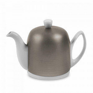 Чайник заварочный с колпаком, 1 л, фарфор, алюминий, белый, серый, серия Salam, GUY DEGRENNE, Франция, GUY DEGRENNE (Франция)
