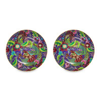 Набор из 2-х тарелок десертных, 20.5 см, фарфор, фиолетовый, декор, серия Волшебный Дракон, MIX&MATCH HOME, Китай