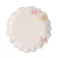 Блюдо круглое, 24 см, керамика, белый, декор, серия Butterfly, ANNA LAFARG, Китай, 